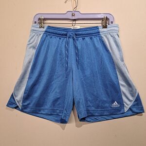 Adidas Womens Lined Basketball Shorts Medium 6" Inseam 2 Tone Blue